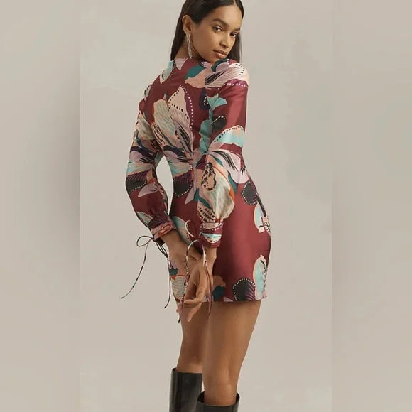 Anthropologie Hutch Puff Shoulder Long Sleeve Minidress, XLARGE NWT